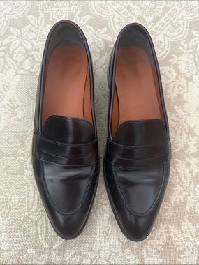 Everlane Burgundy Brown Leather Women's Modern Penny Loafers